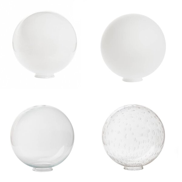 Kugelglas Lampenglas  Ø 300mm opal weiß klar Leuchtenglas mit Kragen