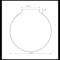 Kugelglas Lampenglas  Ø 300mm opal weiß klar...