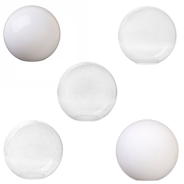 Kugelglas Lampenglas weiß, klar Ø 250mm Leuchtenglas Ersatzglas Lampenschirm