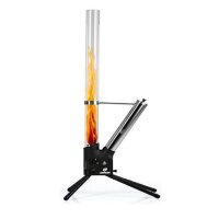 Feuersäule Pellet Feuerstelle schwarz/silber 126,5cm Borosilikat-Glasrohr