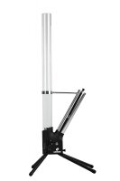 Feuersäule Pellet Feuerstelle schwarz/silber 126,5cm Borosilikat-Glasrohr