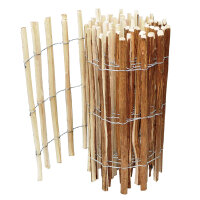 Staketenzaun Haselnusszaun Gartenzaun 5m Holz 100cm Höhe Teichumrandung 4-6cm