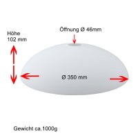 Lampenglas Ersatzglas Glasschirm Ø350mm weiss matt Lampenschirm Glas rund E27