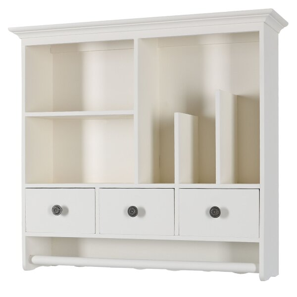 Wandregal Creme-Weiß Landhausstil Küchenregal Holzregal Vintage-Look Regal