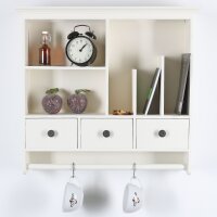 Wandregal Creme-Weiß Landhausstil Küchenregal Holzregal Vintage-Look Regal