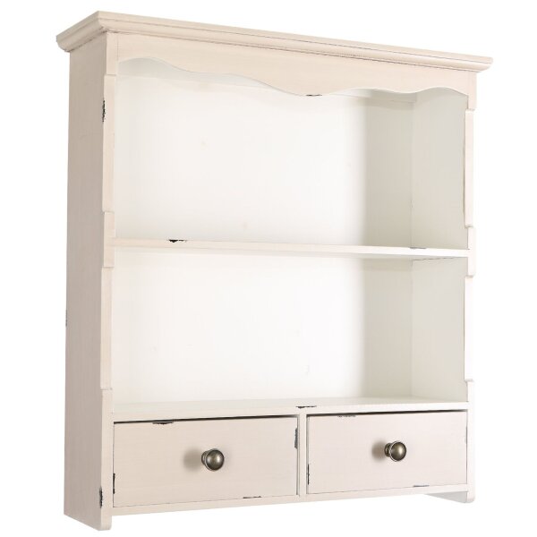 Wandregal Küchenregal Wandschrank Cremeweiß Regal Holzregal Vintage