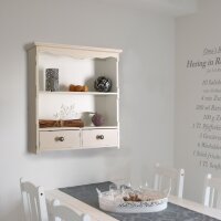 Wandregal Küchenregal Wandschrank Cremeweiß Regal Holzregal Vintage