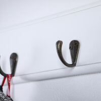 Wandgarderobe Iris mit Ablage 5 Haken und Stange weiß