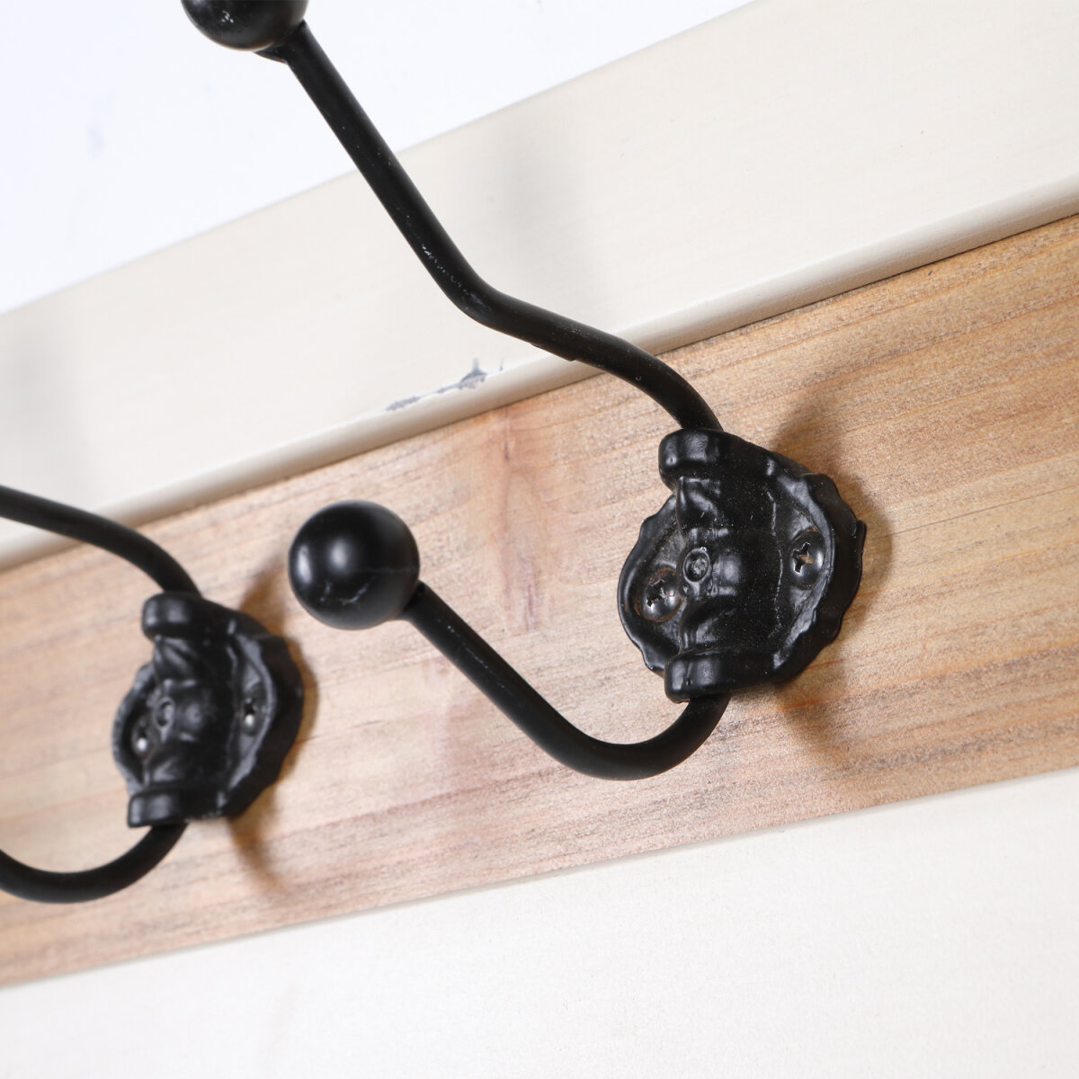 Wandgarderobe Mit Hundeknochen-Motiv, Rustikal, Weiß, Mit 2 Haken, 24 X 12,7 Cm