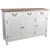 Kommode Bretagne XL Türen Holz Vintage Look creme weiß