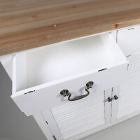 Kommode Bretagne XL Türen Holz Vintage Look creme weiß