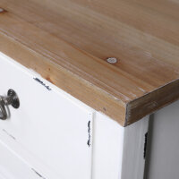 Kommode Bretagne XL Türen Holz Vintage Look creme weiß