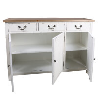 Kommode Bretagne XL Türen Holz Vintage Look creme weiß