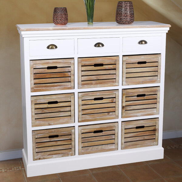 Kommode Holz 12 Schubladen Anrichte Sideboard Vintage Look weiß Schra, 799,00 €