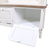 Garderobenschrank Holz creme weiß Vintage Look  Garderobe Flur Schrank Retro