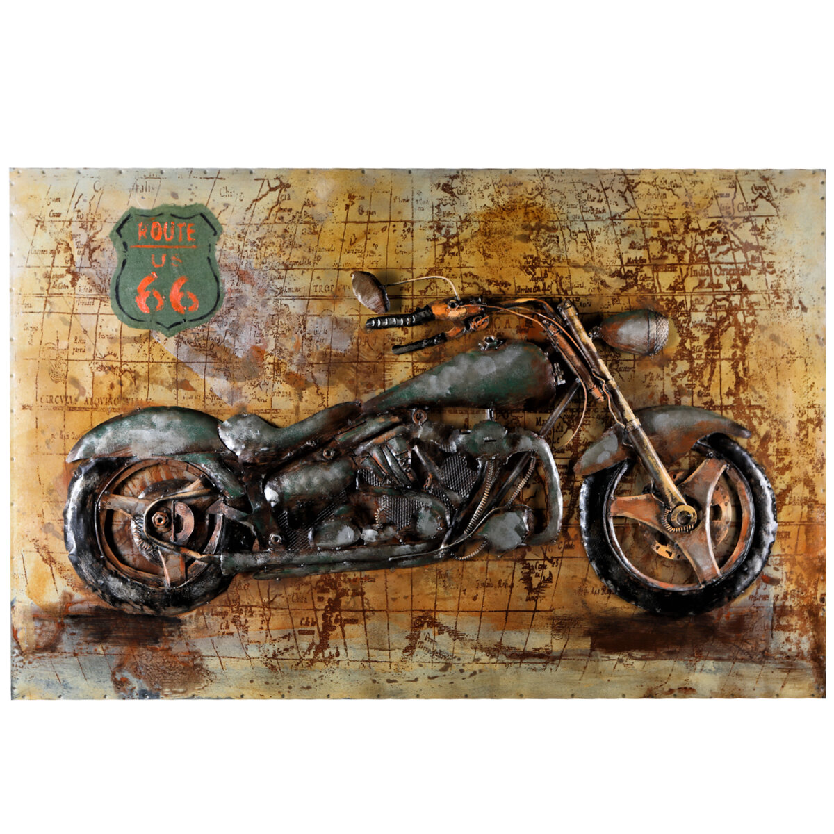 Wandbild Bild 219,99 Metallbild 66 Metall Motorcycle Unikat Relief € 3D Handma,