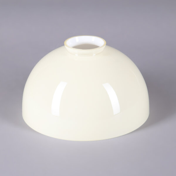 Opalglas-Lampenglas Für Petroleumlampe – Beige, Glänzend, 145mm Durchmesser, Mit Ringauflage