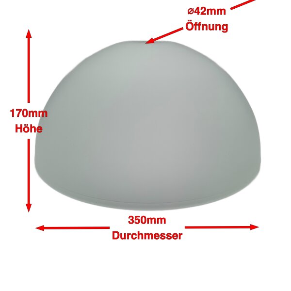 Ersatzglas Für Pendelleuchte – Opalglas Blau, Durchmesser 300 Mm, Für E27 Fassung, Höhe 145 Mm